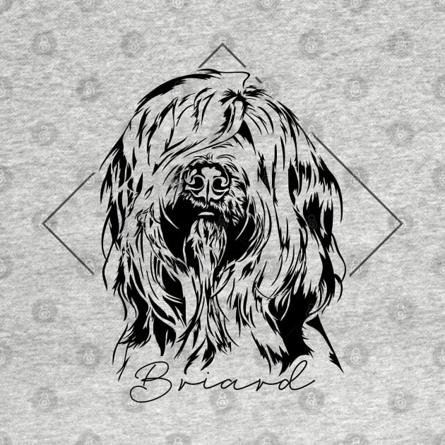 Briard Berger dog Portrait by wilsigns